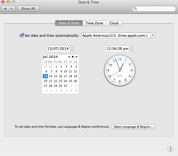 change timezone for mac calendar